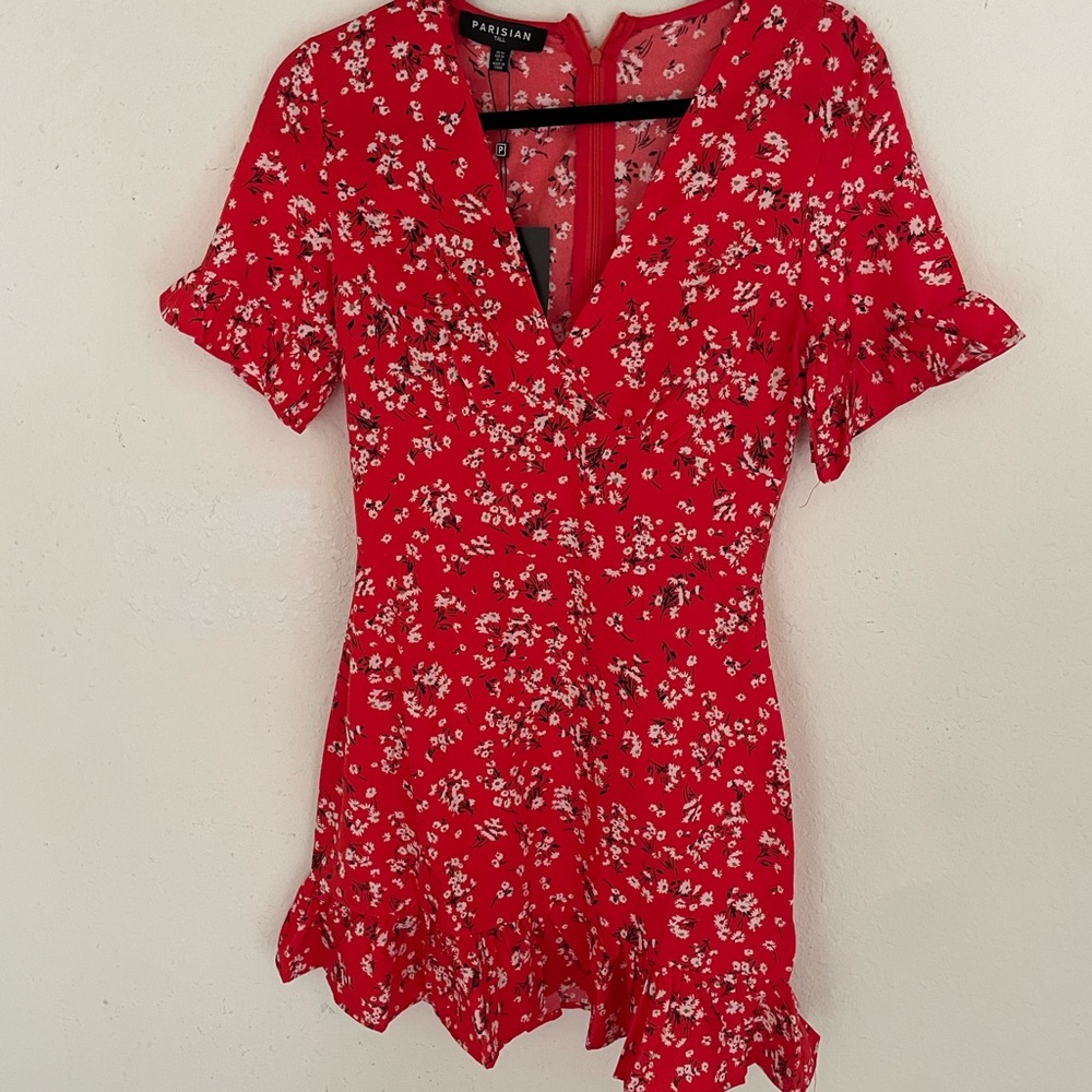 Parisian Works Red Ruffled Dress
